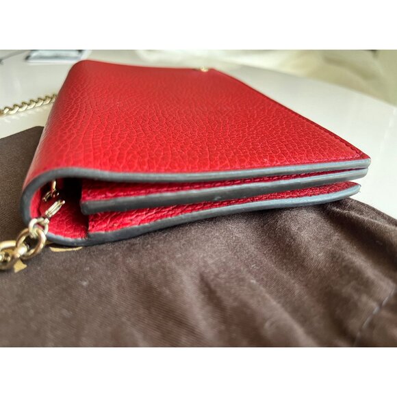 GUCCI LEATHER INTERLOCKING WALLET ON CHAIN (WOC) **Authentic** - Picture 9 of 11
